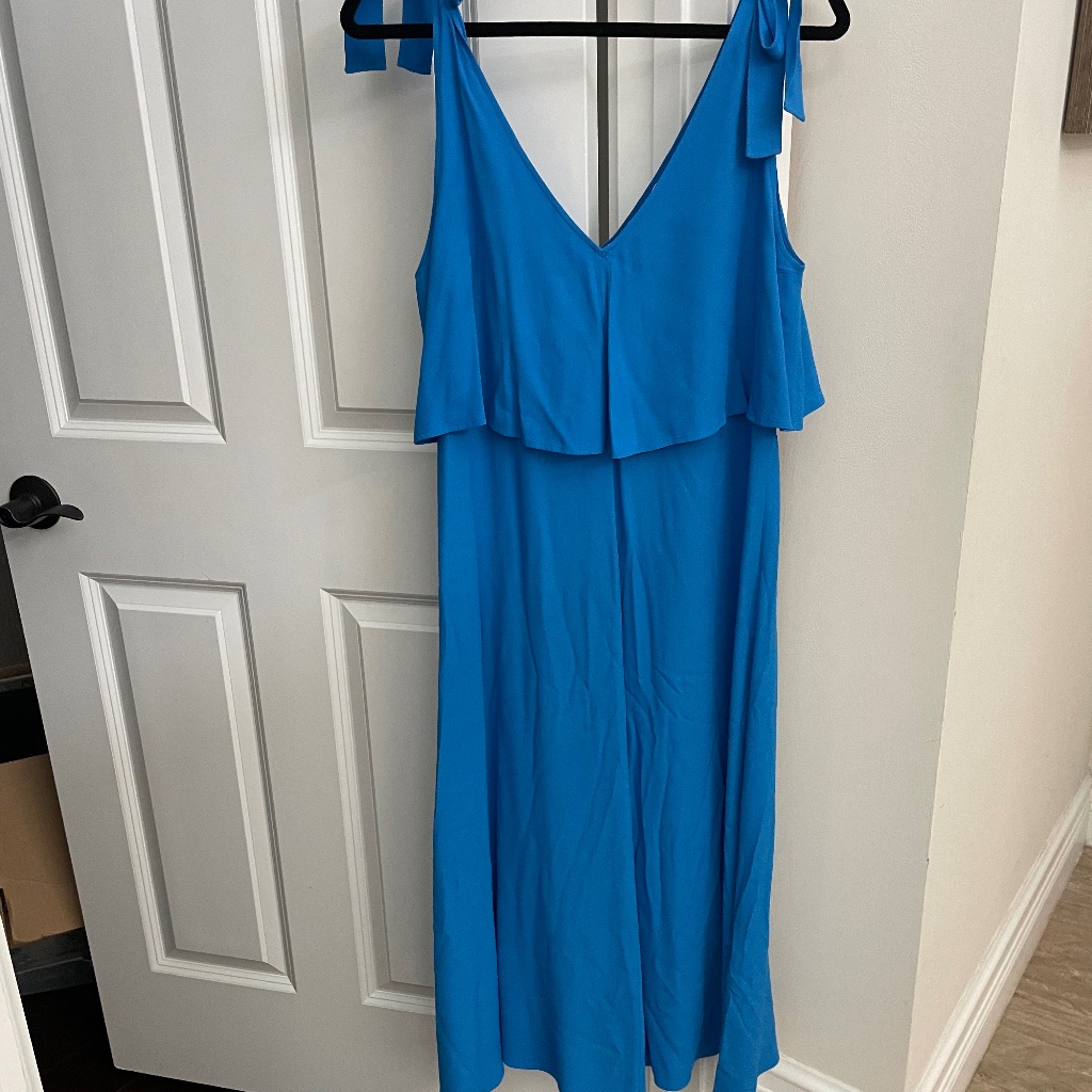 Whistles-Romina Tie Detail Dress-Blue-Size 8